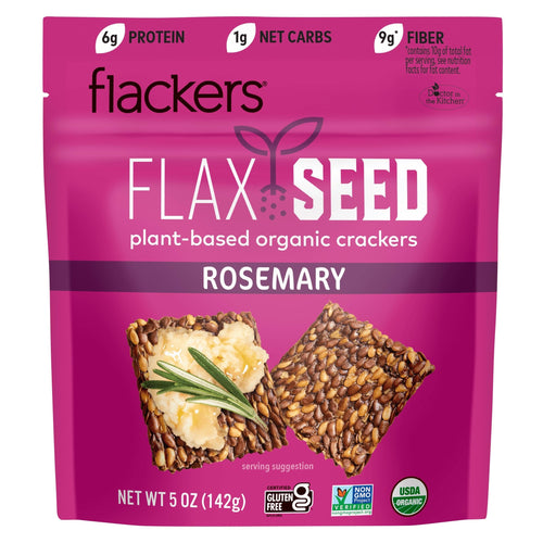Flackers Organic Rosemary Flaxseed Crackers, 5 oz