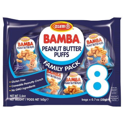 Osem Bamba Peanut Butter Puffs, 0.7 oz Bags (Pack of 8)