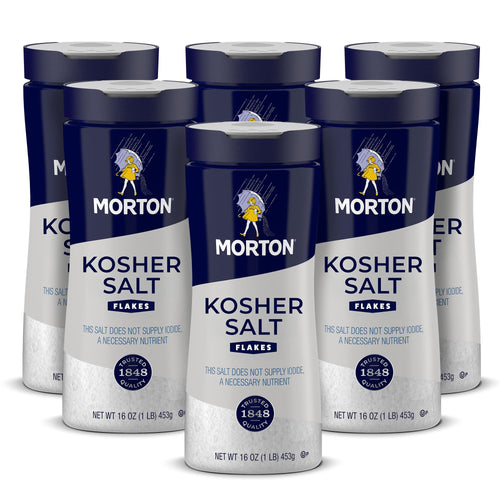 Morton Kosher Salt, Coarse, 1 lb (Pack of 6)