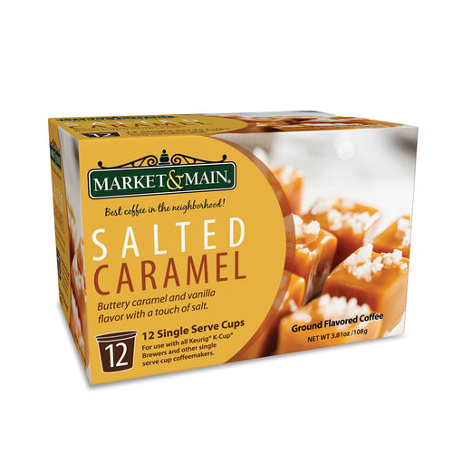 Market & Main OneCup Salted Caramel Coffee Pods, 12 Count