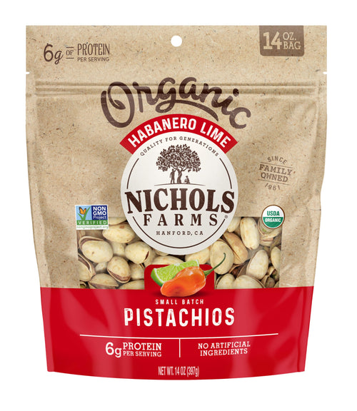 Nichols Farms Organic InShell California Pistachios, Habanero Lime, 14 oz