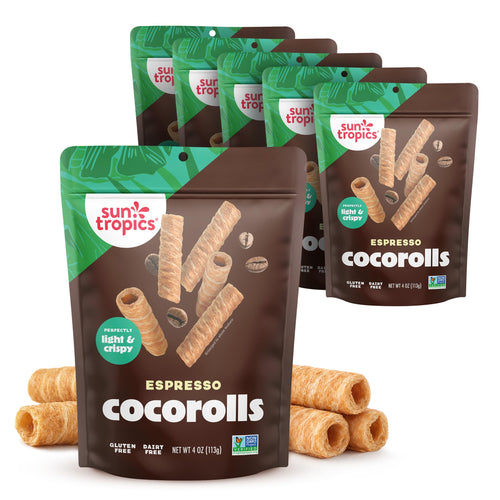 Sun Tropics CocoRolls Espresso Coconut Wafer Cookies (Pack of 6)