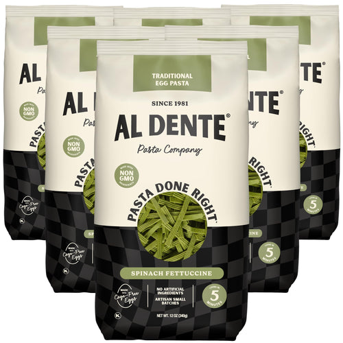 Al Dente Spinach Fettuccine Traditional Egg Pasta (Pack of 6)