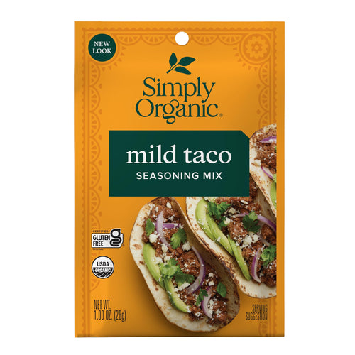 Simply Organic Mild Taco Seasoning Mix, 1 oz (Pack of 3)