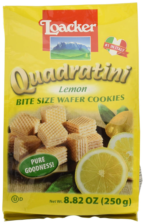 Loacker Quadratini Lemon Wafer Cookies, 250 g