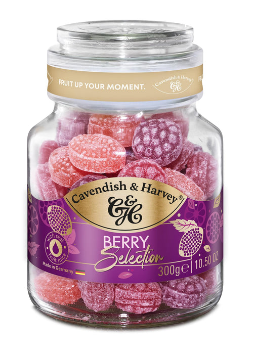 Cavendish & Harvey Mixed Berry Hard Candy Drops, 10.5 oz Jar