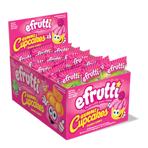 efrutti Mini Cupcakes Fruity Gummy Candy, 60 Count