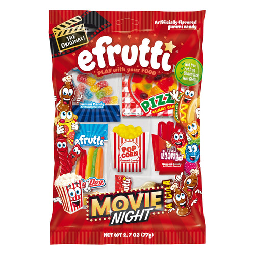 eFrutti Movie Night Assorted Sweet & Sour Gummy Candy, 2.7 oz