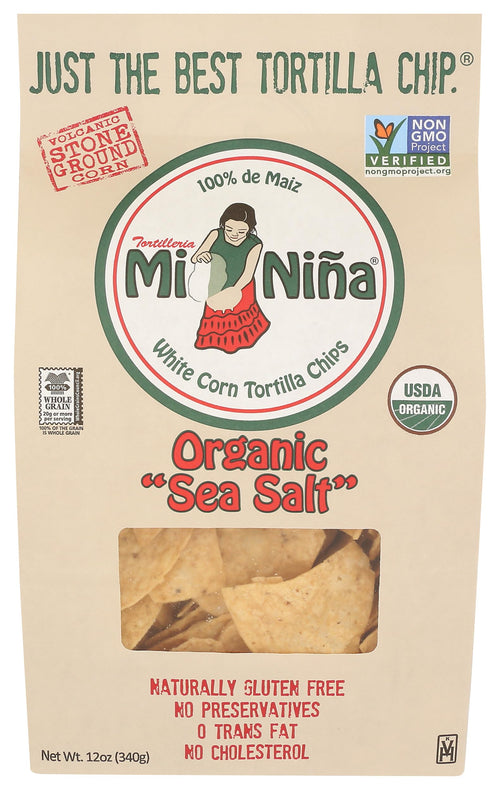 Tortilleria Mi Nina White Corn Sea Salt Tortilla Chips, 12 oz
