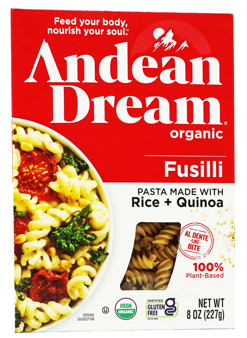 Andean Dream Organic Quinoa Fusilli Pasta, 8 oz (Pack of 12)