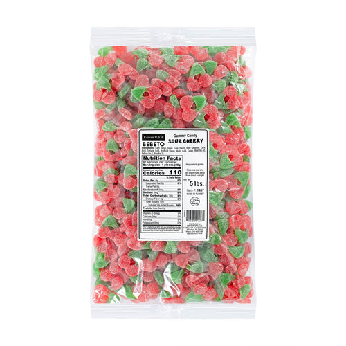 Kervan Sour Cherry Gummy Candy, 5 lb Bulk Bag