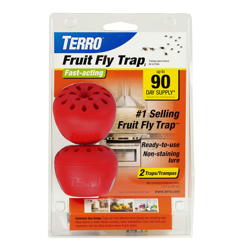 Terro Indoor Fruit Fly Trap with Built-In Window, 2 Traps + 90 Day Lure Supply