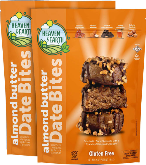 Heaven & Earth Chocolate Covered Date Bites with Hazelnut Croquant, 5.25 oz (Pack of 2)