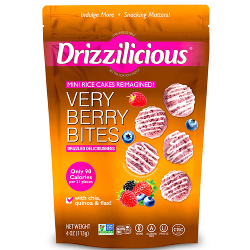 Drizzilicious Mini Flavored Rice Cakes, Very Berry, 4 oz