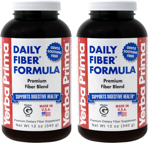Yerba Prima Daily Fiber Formula Powder, 12 oz (Pack of 2)