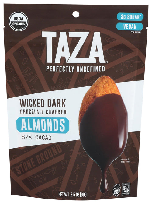 Taza Chocolates Wicked Dark Chocolate Covered Almonds, 3.5 oz