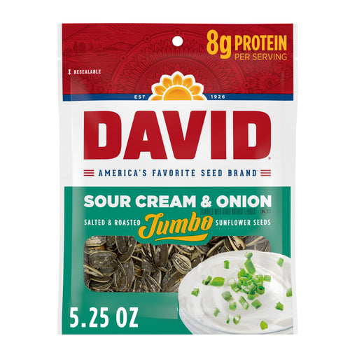 David Jumbo Sunflower Seeds, Sour Cream and Onion, 5.25 oz