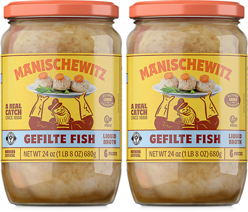 Manischewitz Gefilte Fish in Liquid Broth, 24 oz (Pack of 2)