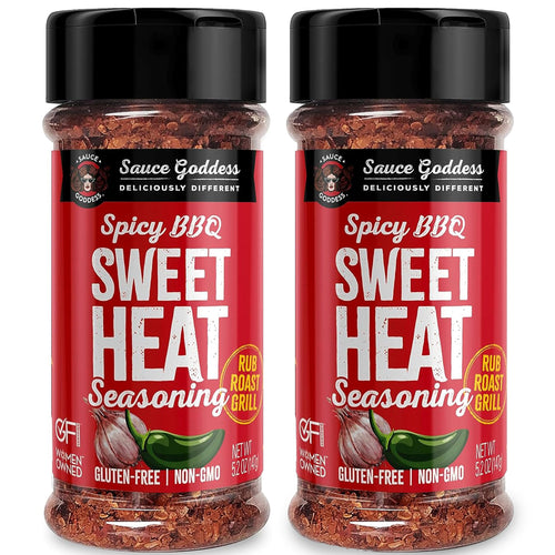 Sauce Goddess Spicy BBQ Sweet Heat Spice Shaker, 5.2 oz (Pack of 2)