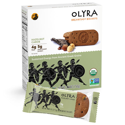 Olyra Hazelnut Carob Breakfast Biscuits, Organic (Pack of 4)