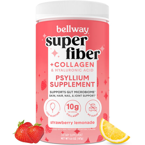 Bellway Super Fiber Powder + Collagen, Strawberry Lemonade, 11 Servings