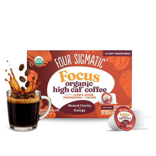 Four Sigmatic High Caffeine Mushroom Coffee K-Cups, Dark Roast, 10 Count