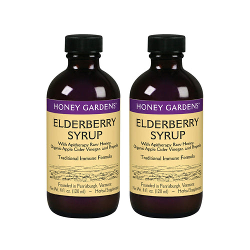 Honey Gardens Elderberry Syrup with Raw Honey and Propolis, 4 oz (Pack of 2)