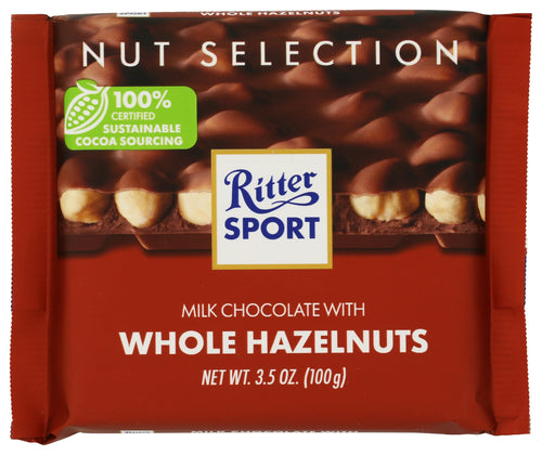 Ritter Sport Milk Chocolate Hazelnut Square Bar, 3.5 oz