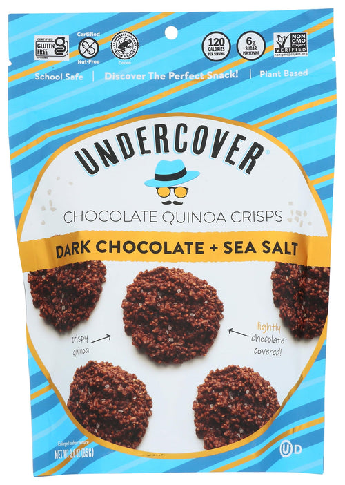 Undercover Snacks Dark Chocolate & Sea Salt Quinoa Crisps, 3 oz