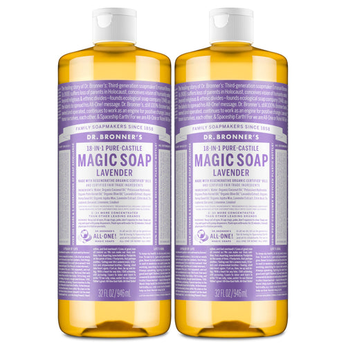 Dr. Bronner's Lavender Pure-Castile Liquid Soap, 32 oz (Pack of 2)