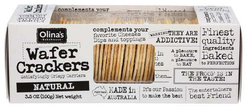 Olina's Bakehouse Natural Cracker Wafers, 3.5 oz