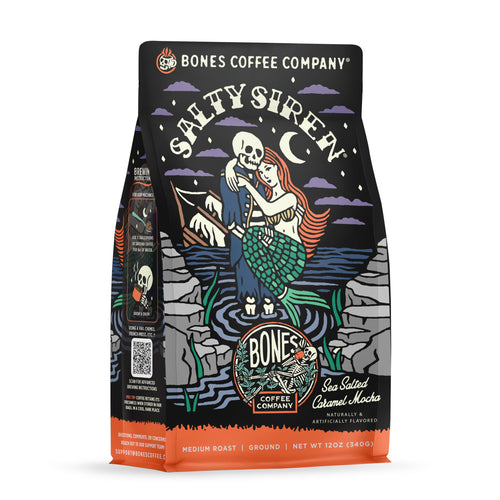 Bones Coffee Salty Siren Salted Caramel Ground Coffee, 12 oz