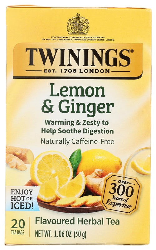 Twinings Lemon and Ginger Herbal Tea (20 Count)