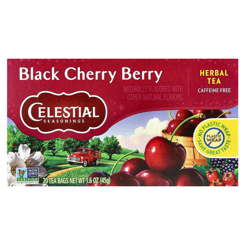 Celestial Seasonings Black Cherry Berry Herbal Tea, 20 Count (Pack of 3)