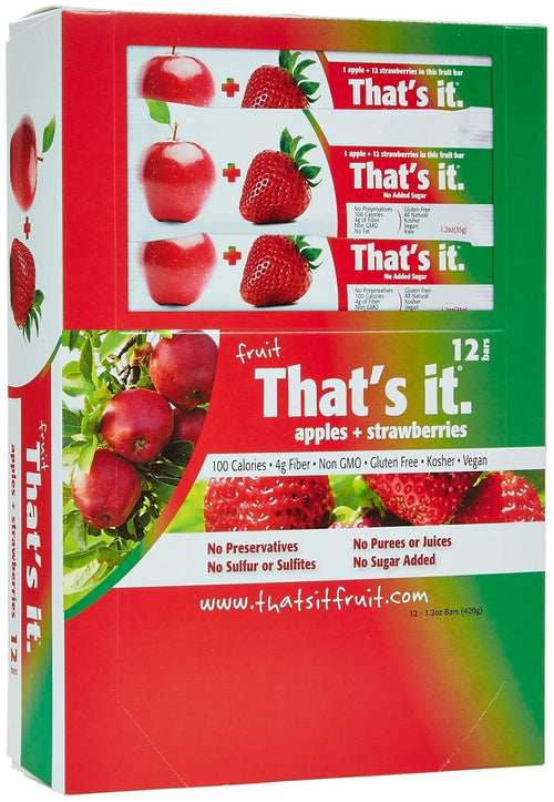 That's It Apple + Strawberry Fruit Bars, 1.2 oz (12 Count)