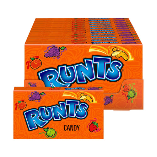 Wonka Runts Hard, Chewy & Fruity Candy, 5 oz Theater Boxes (Pack of 12)