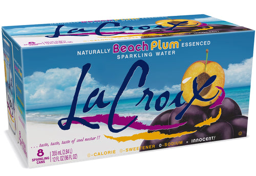 La Croix Beach Plum Sparkling Water, 12 fl oz (Pack of 8)