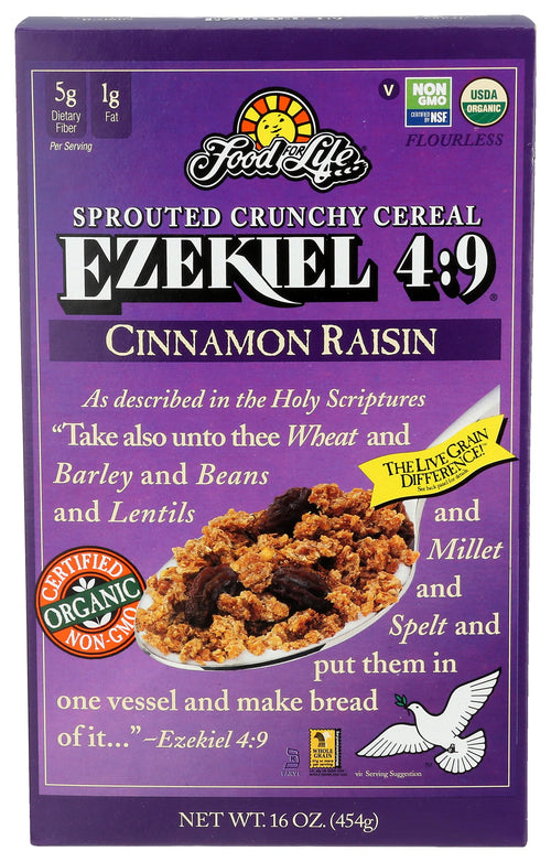 Food For Life Ezekiel 4:9 Organic Cinnamon Raisin Cereal, 16 oz
