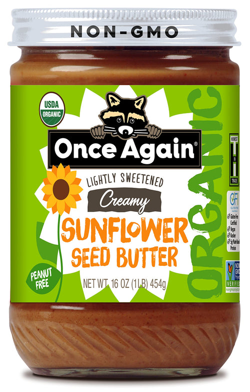 Once Again Organic Creamy Sunflower Butter, Lightly Salted and Sweetened, 16 oz
