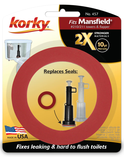 Korky 2X Long-Life Toilet Flush Valve Seal 457, Fits Mansfield 210 and 211