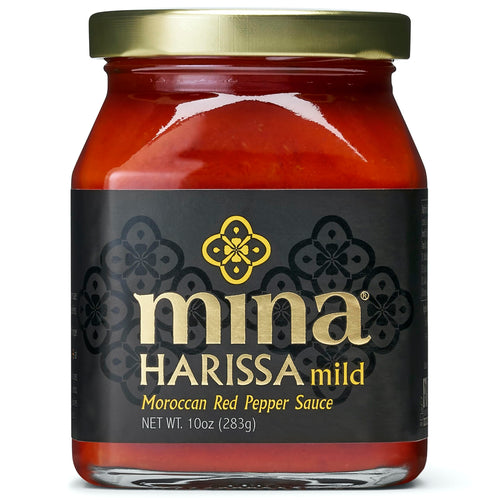Mina Mild Harissa Sauce, Homestyle Moroccan Red Pepper Harissa Paste, 10 oz