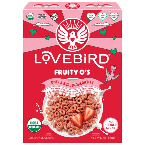 Lovebird Grain-Free Organic Cereal, Strawberry, 7 oz