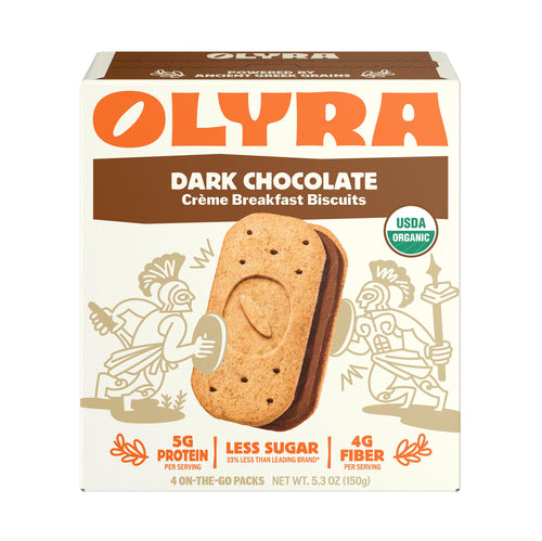 Olyra Creme Breakfast Biscuits, Dark Chocolate (Pack of 4)