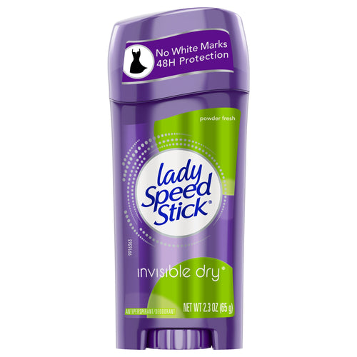 Lady Speed Stick Deodorant, Powder Fresh Invisible Dry, 2.3 oz (Pack of 3)