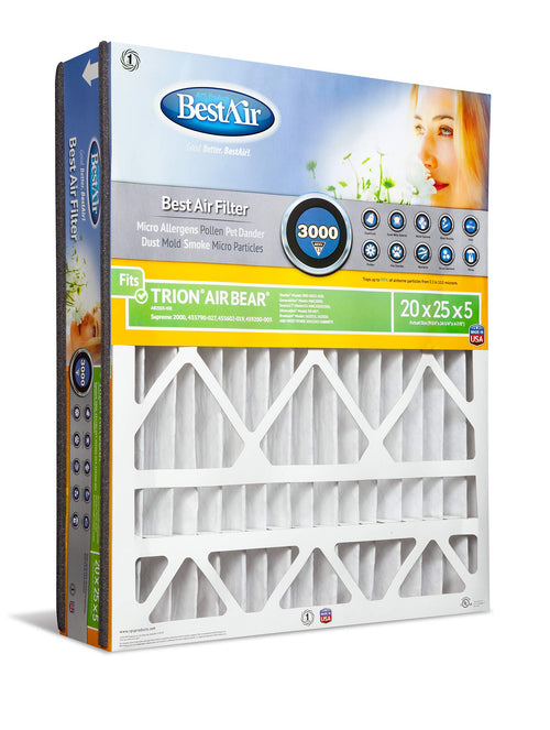 BestAir AB2025-13R Furnace Air Filter, 20 x 25 x 5 in, MERV 13