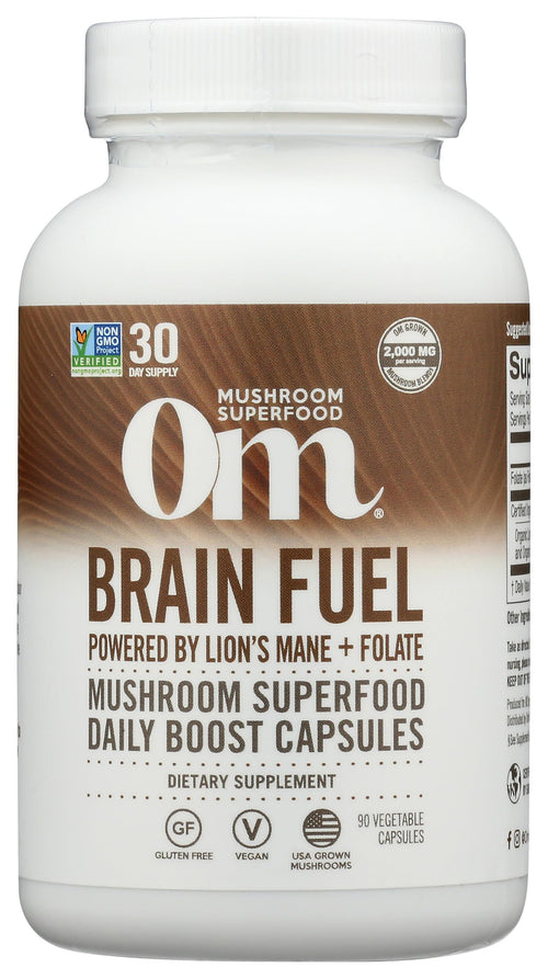 OM Mushroom Superfood Brain Fuel Mushroom Powder Capsules, 90 Count