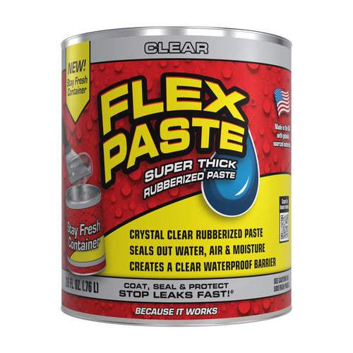 Flex Paste Rubberized Waterproof Sealant Paste, Clear, 1 Quart