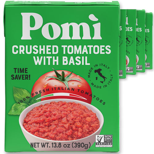 Pomì Crushed Tomatoes with Basil, 13.8 oz (Pack of 12)