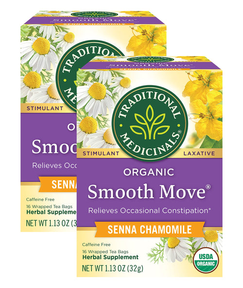 Traditional Medicinals Organic Smooth Move Chamomile Herbal Tea, 32 Count (Pack of 2)