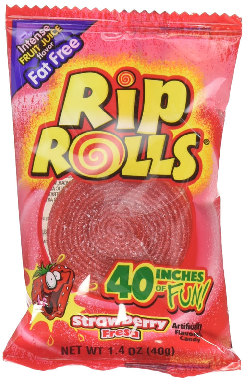 Rip Rolls Strawberry, 1.4 oz (Pack of 24)